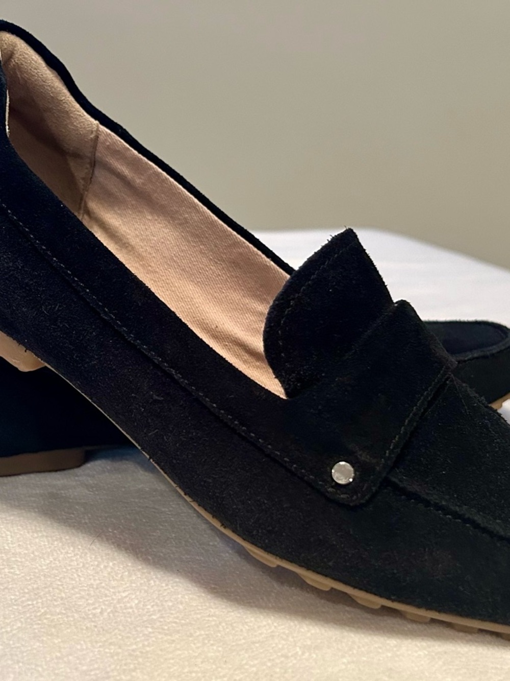 Franco Sarto Black Suede Persia Women’s Loafers - Everyday Flats Sz 9.5